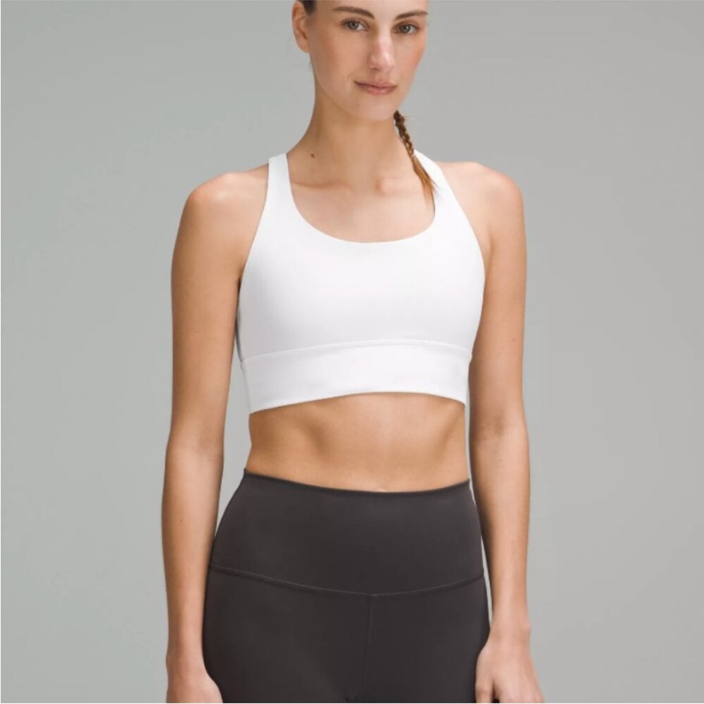 Lululemon Energy Longline Bra *Medium Support, B-D Cups White 10 Training